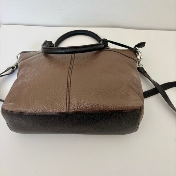 Brighton Sullivan Bag Leather Two Tone Color Block Crossbody Boho Retro Normcore - Picture 9 of 12